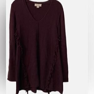 Charlie Paige wine v neck sweater dress sma/medium